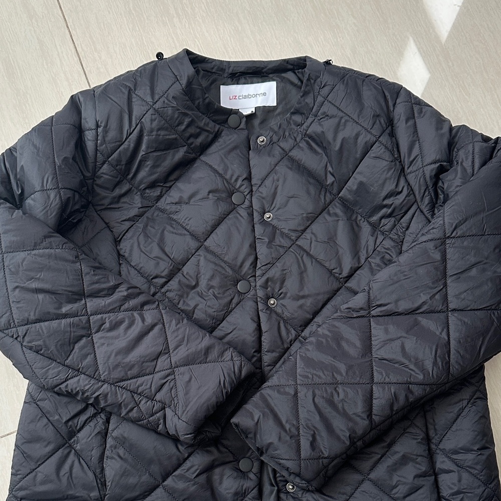 Liz Claiborne Black Quilted Coat